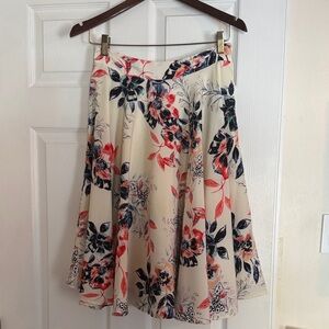 Ro & De Cream Floral A-Line Skirt